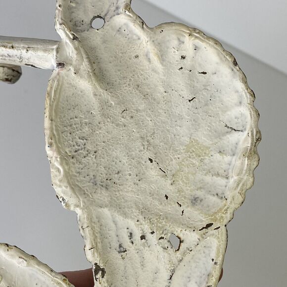 Beachy Cast Iron Key Hook Sun Sand Fun Beach Shell Starfish Chippy Nautical - Picture 10 of 10